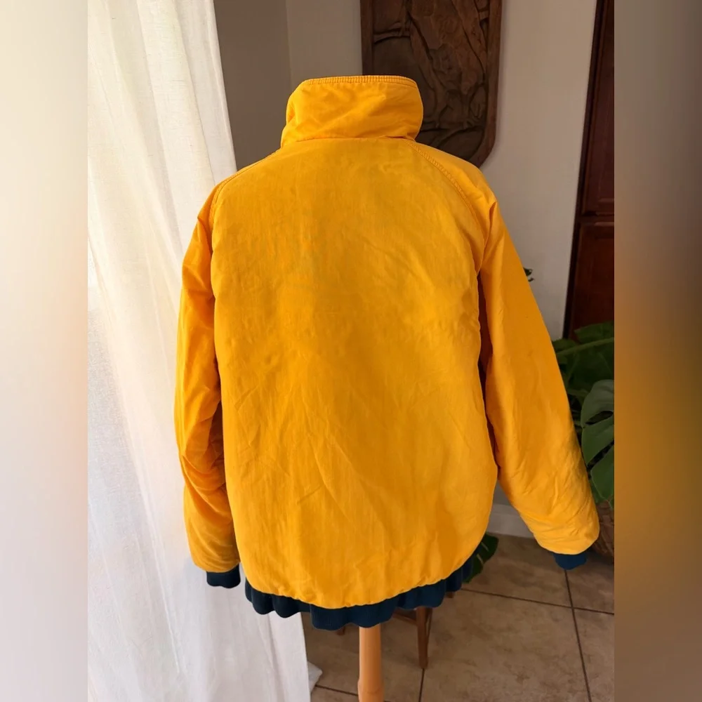 Lands’ End Fleece Lined Squall Jacket Yellow Size M Winter Coat - Picture 3 of 4